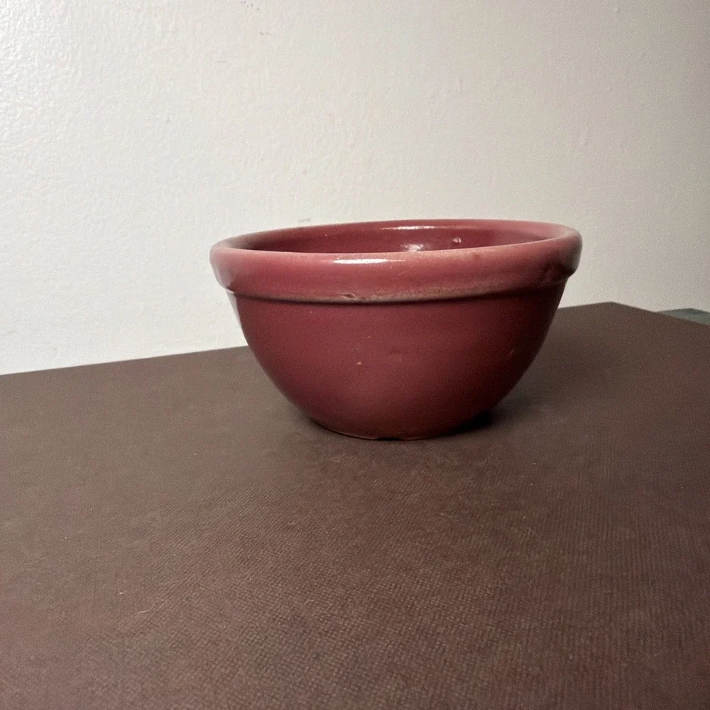 Vintage White Goose Flour Mauve Stoneware Promotional Recipe Ingredients Bowl